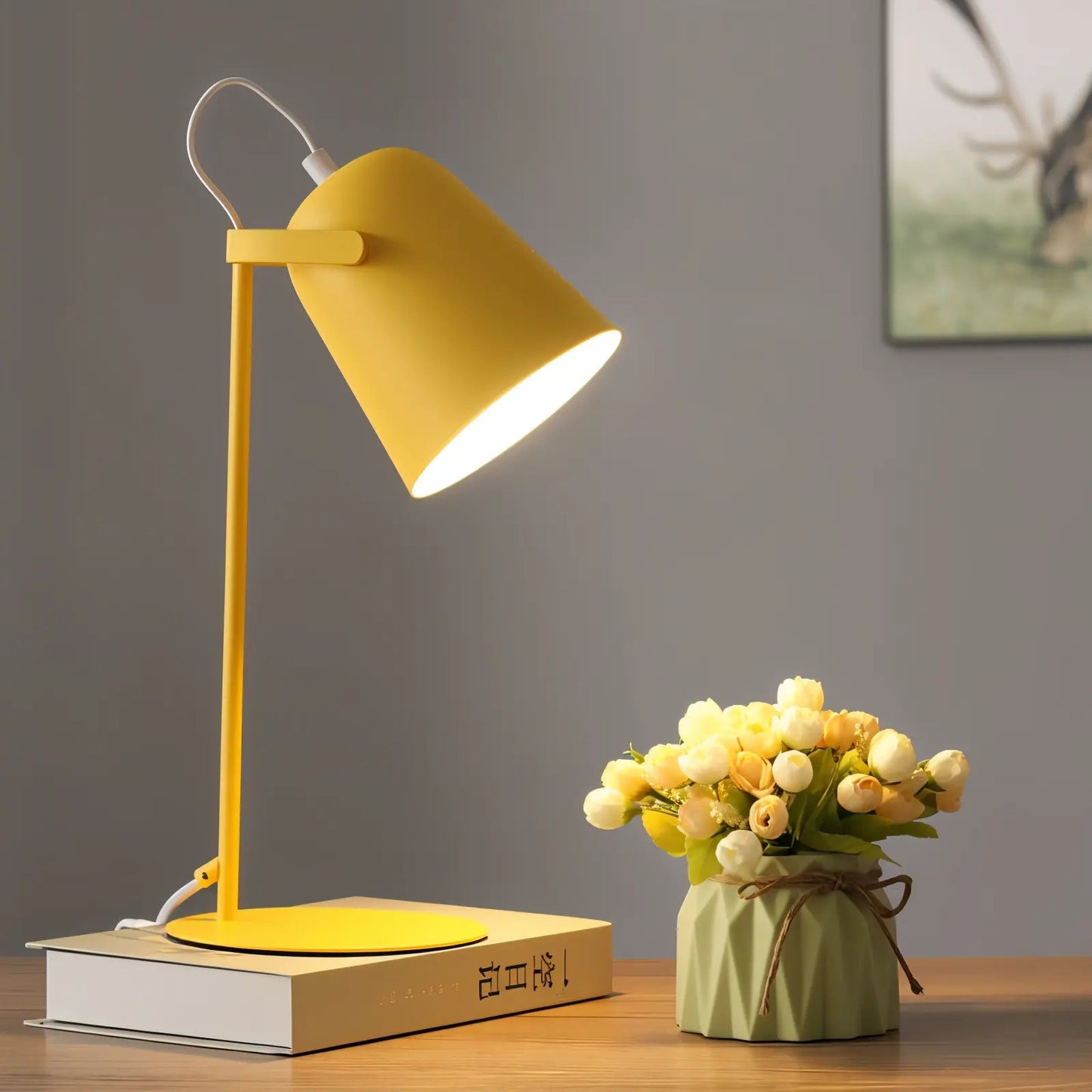 Desk Lamp Adjustable Shade Metal Base E27 Socket