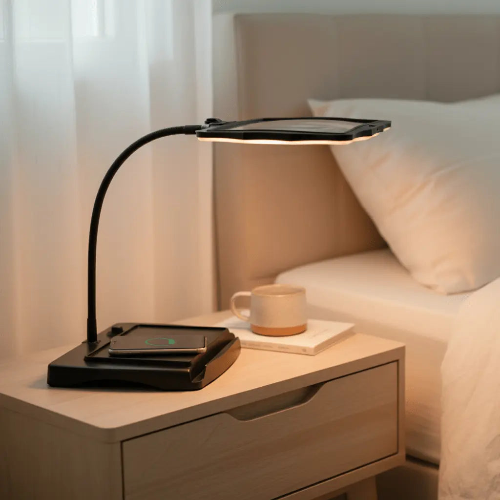Desk Magnifier Lamp 3x Magnification LED Gooseneck