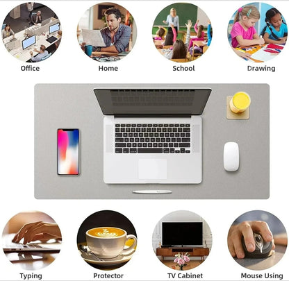 Desk Pad Faux Leather Waterproof Non-Slip Backing
