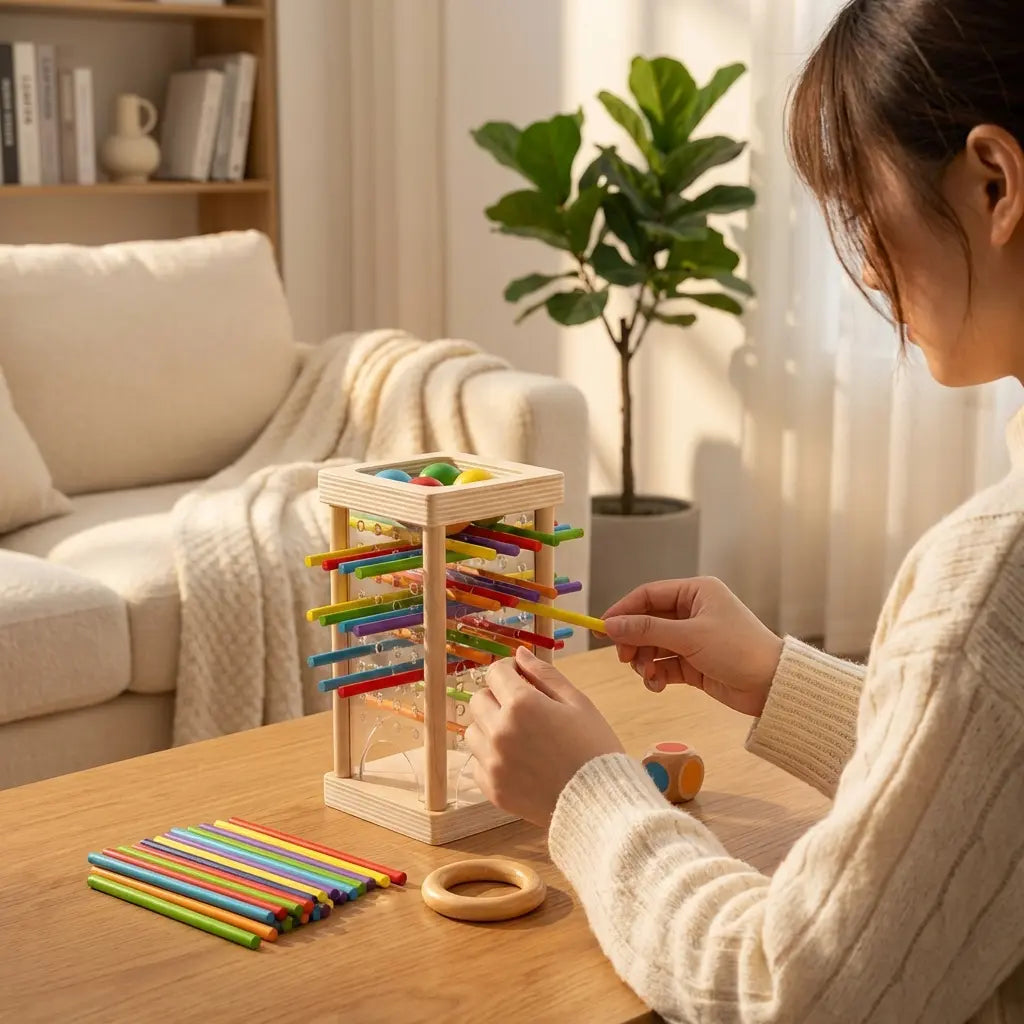 Dexterity Game Solid Wood Colored Rods