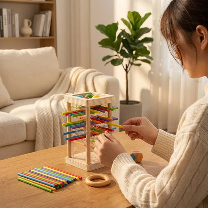 Dexterity Game Solid Wood Colored Rods