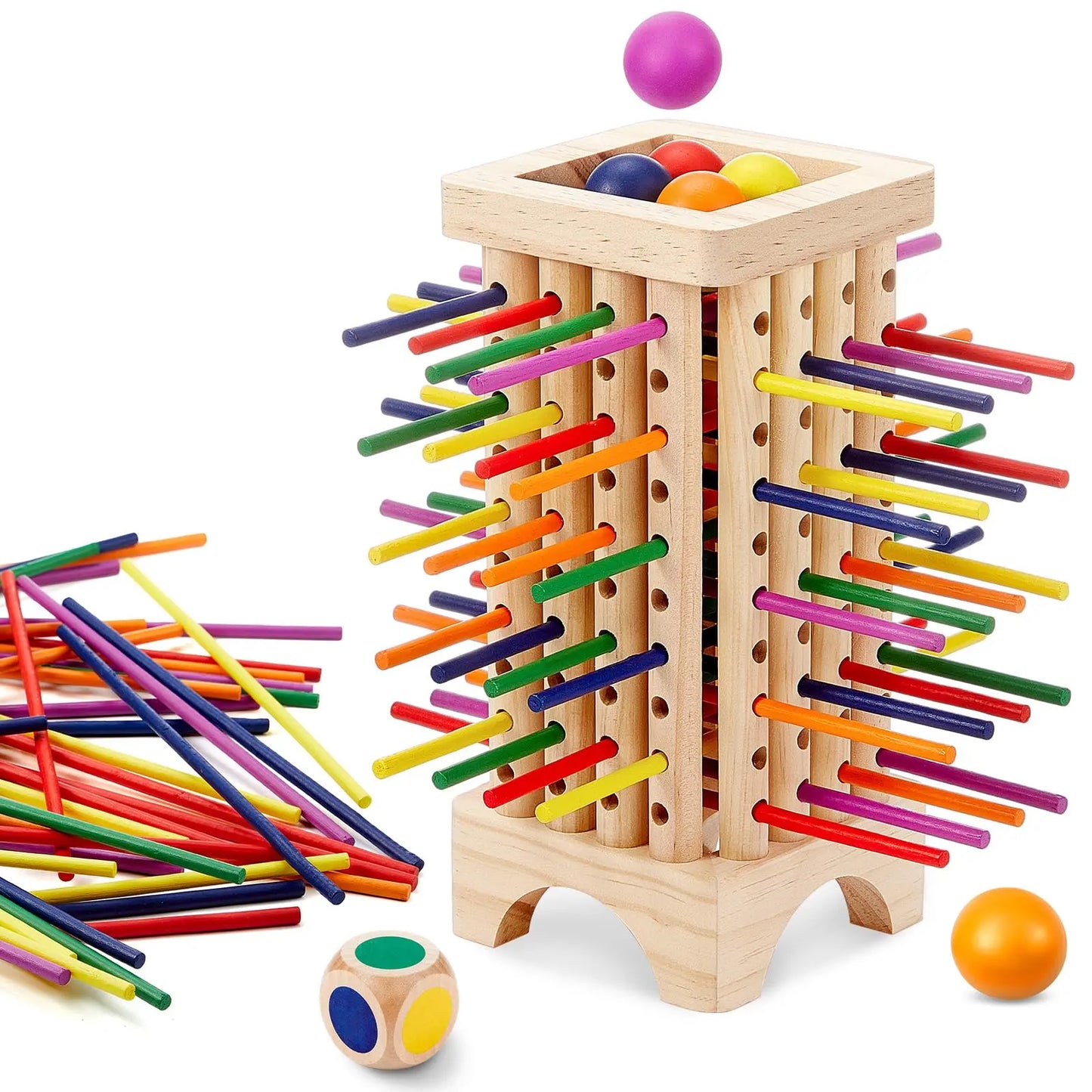 Dexterity Game Solid Wood Colored Rods