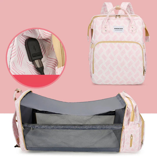 Diaper Bag Travel Bed Insulated Bottle Holders