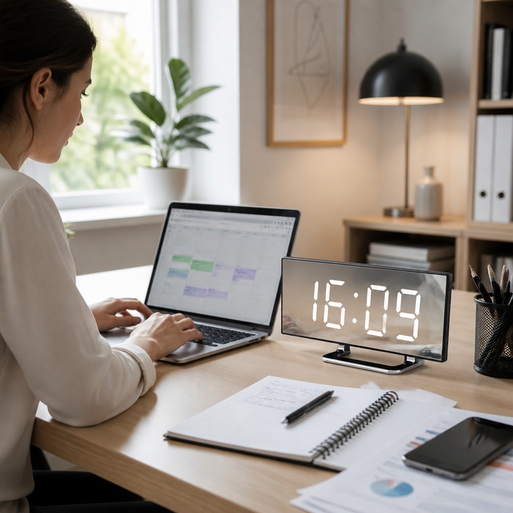 Digital Alarm Clock Curved LED Mirror Display