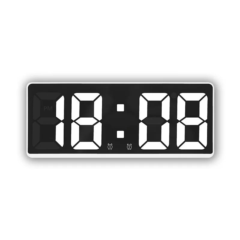 Digital Alarm Clock Mirror LED Display & Temperature USB Powered
