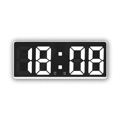 Digital Alarm Clock Mirror LED Display & Temperature USB Powered
