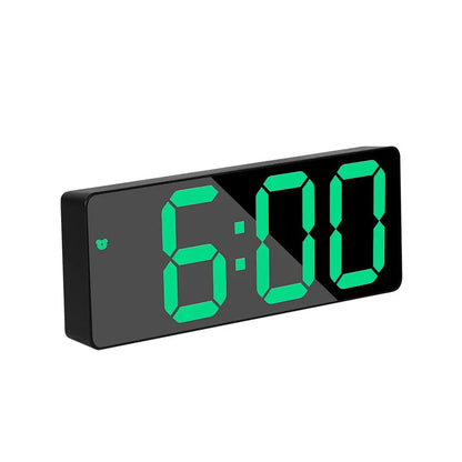 Digital Alarm Clock Mirror LED Display & Temperature USB Powered