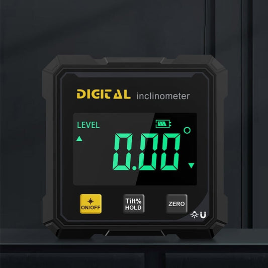 Digital Angle Gauge 360° Range Magnetic Base Illuminated LCD