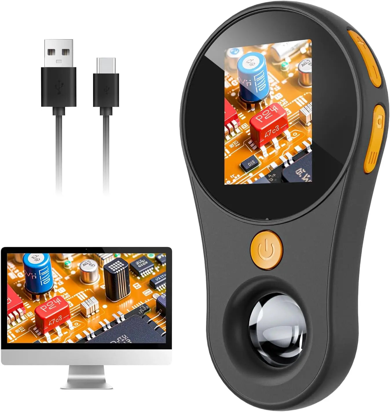 Digital Hand Microscope 500x Built-In Screen & LED Light