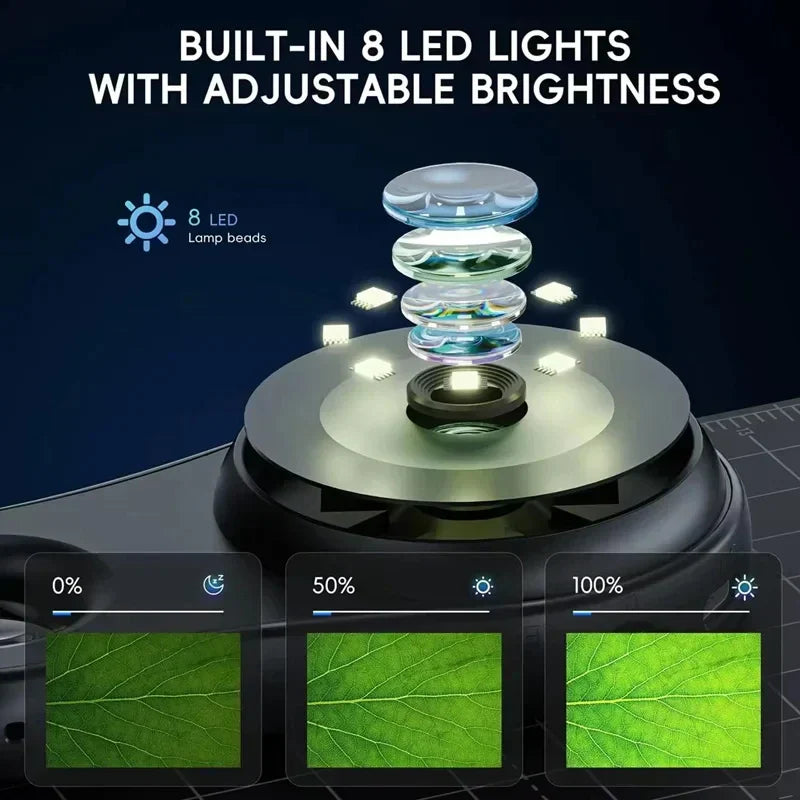 Digital Hand Microscope 500x Built-In Screen & LED Light