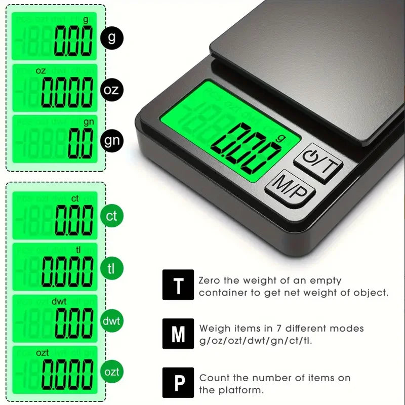 Digital Kitchen Scale Ultra-Slim High-Precision Backlit LCD