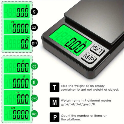 Digital Kitchen Scale Ultra-Slim High-Precision Backlit LCD