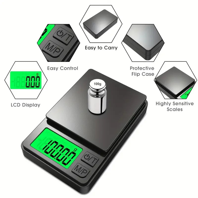 Digital Kitchen Scale Ultra-Slim High-Precision Backlit LCD