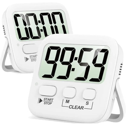 Digital Kitchen Timer Dual LCD Magnetic Set of 2
