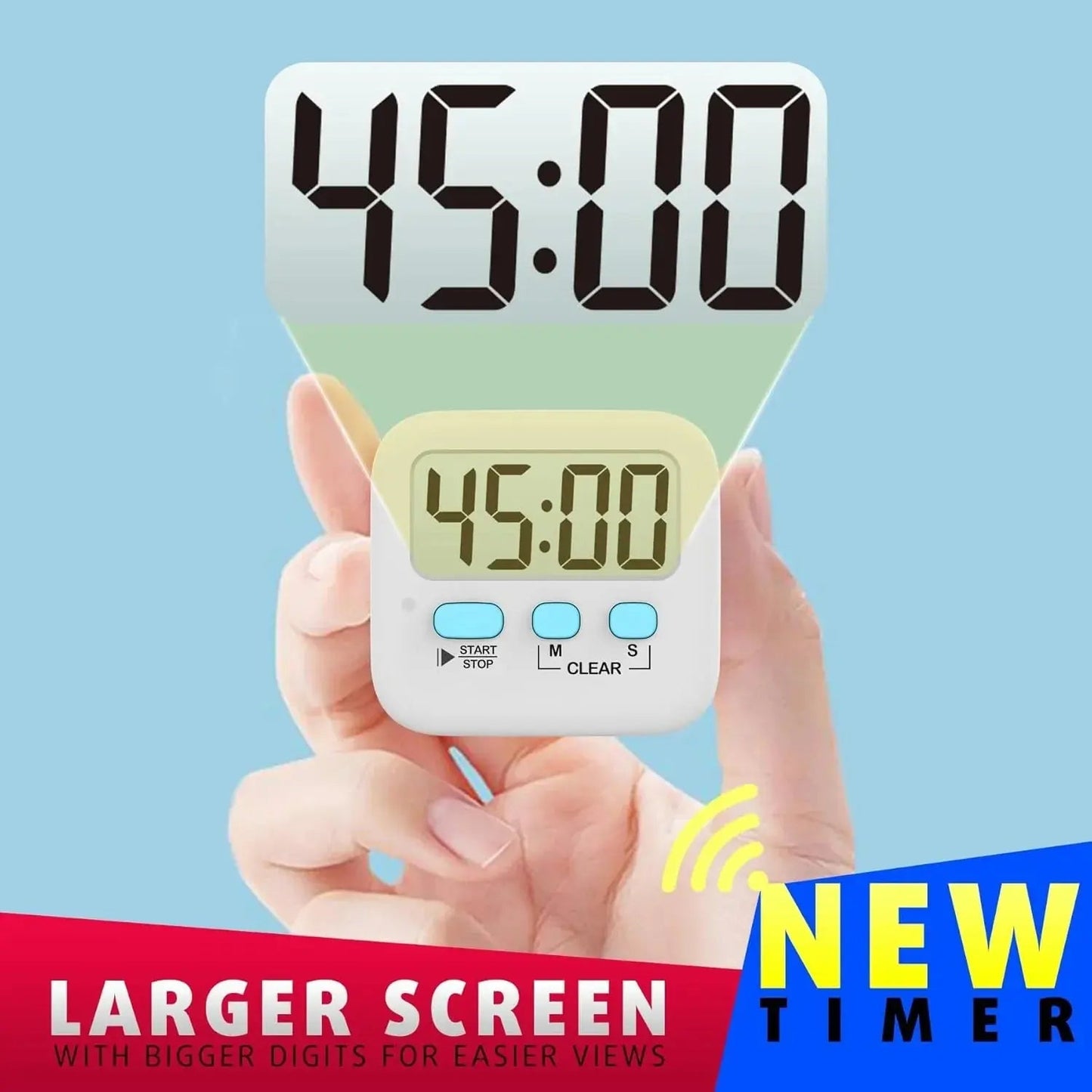 Digital Kitchen Timer Dual LCD Magnetic Set of 2