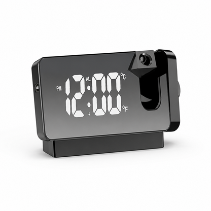 Digital Projection Alarm Clock with Rotatable Projector, USB Charging (7-Inch LED Display)