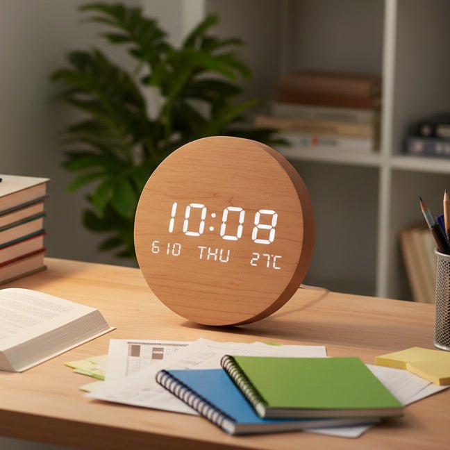 Digital Table Clock LED Display Time Date & Temperature