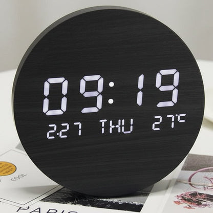 Digital Table Clock LED Display Time Date & Temperature