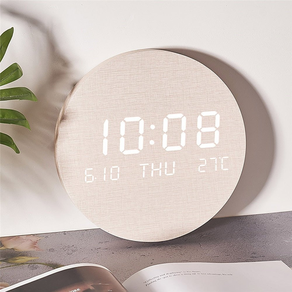 Digital Table Clock LED Display Time Date & Temperature