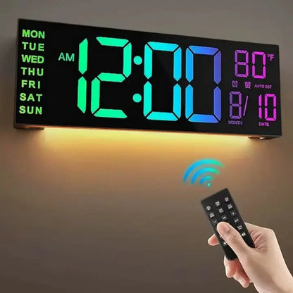 Digital Wall Clock Extra-Large LED Remote Control
