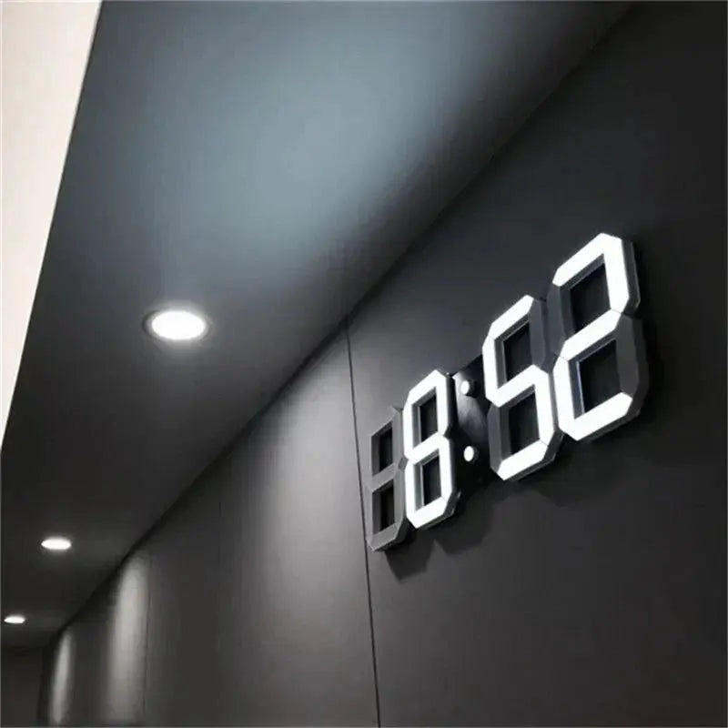 Digital Wall Clock Large Dimmable LED Remote Control