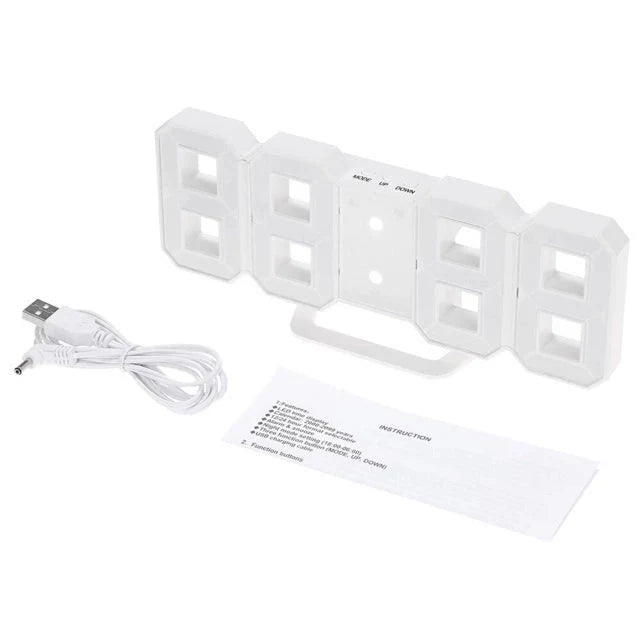 Digital Wall Clock Large Dimmable LED Remote Control