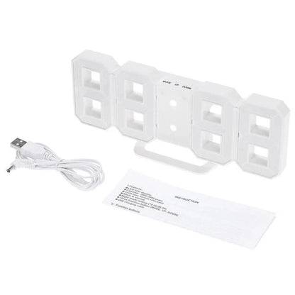 Digital Wall Clock Large Dimmable LED Remote Control