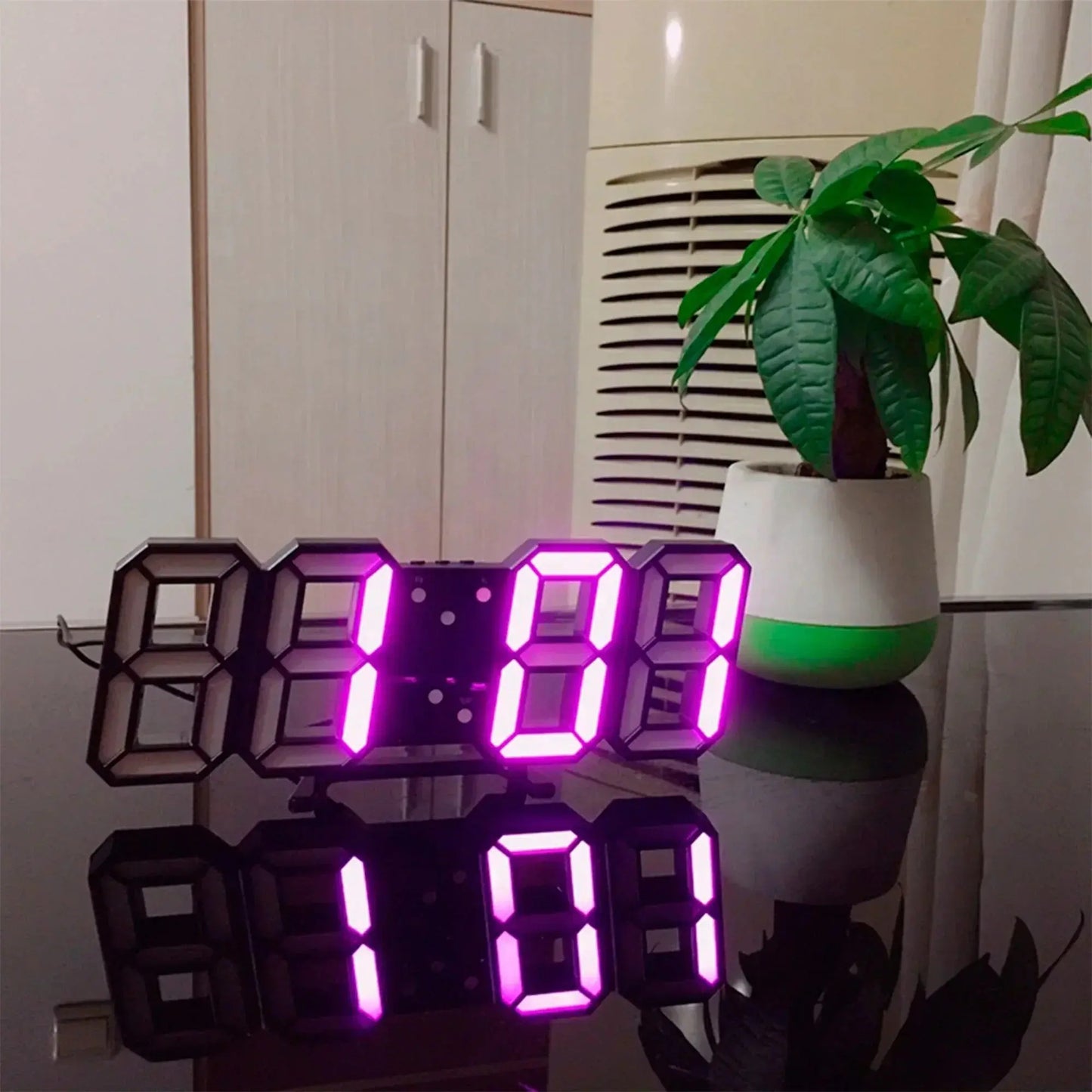 Digital Wall Clock Large Dimmable LED Remote Control