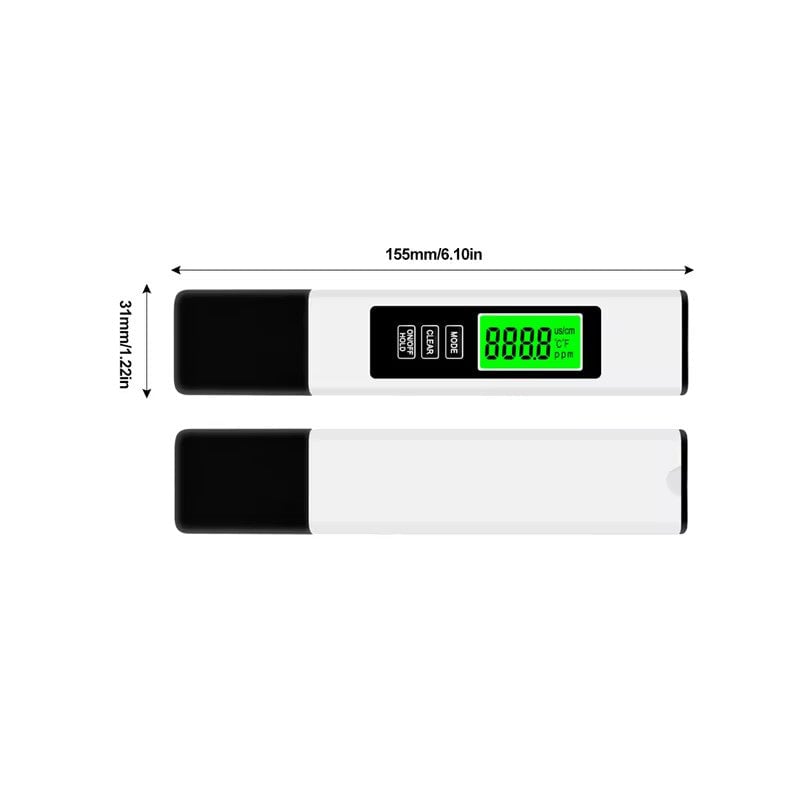 Digital Water Tester 4-in-1 Titanium Probe Backlit Display