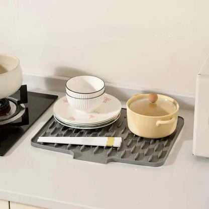 Dish Drying Mat Heat-Resistant Silicone Raised Drainage