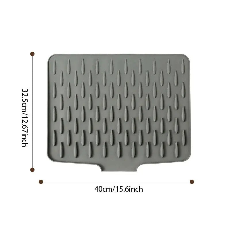 Dish Drying Mat Heat-Resistant Silicone Raised Drainage