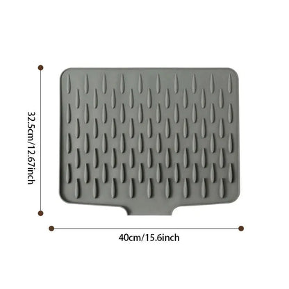 Dish Drying Mat Heat-Resistant Silicone Raised Drainage