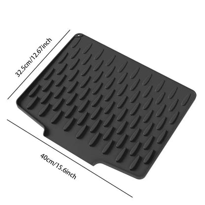 Dish Drying Mat Heat-Resistant Silicone Raised Drainage