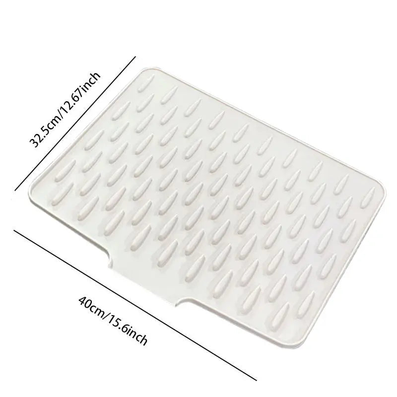 Dish Drying Mat Heat-Resistant Silicone Raised Drainage