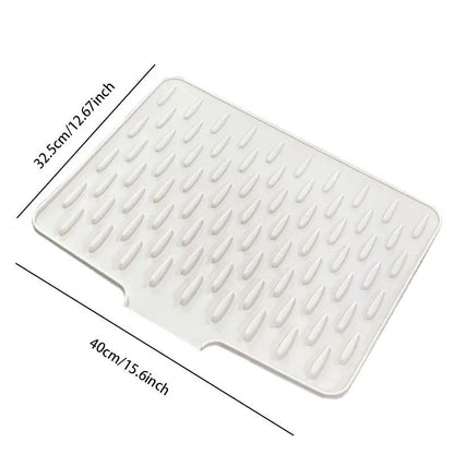 Dish Drying Mat Heat-Resistant Silicone Raised Drainage