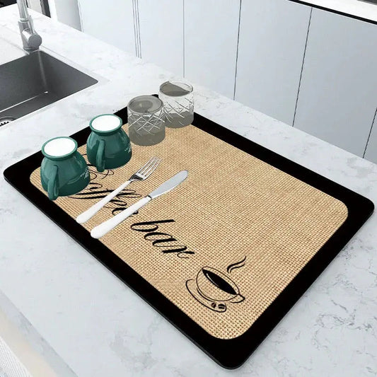 Dish Drying Mat Highly Absorbent Non-Slip & Machine Washable