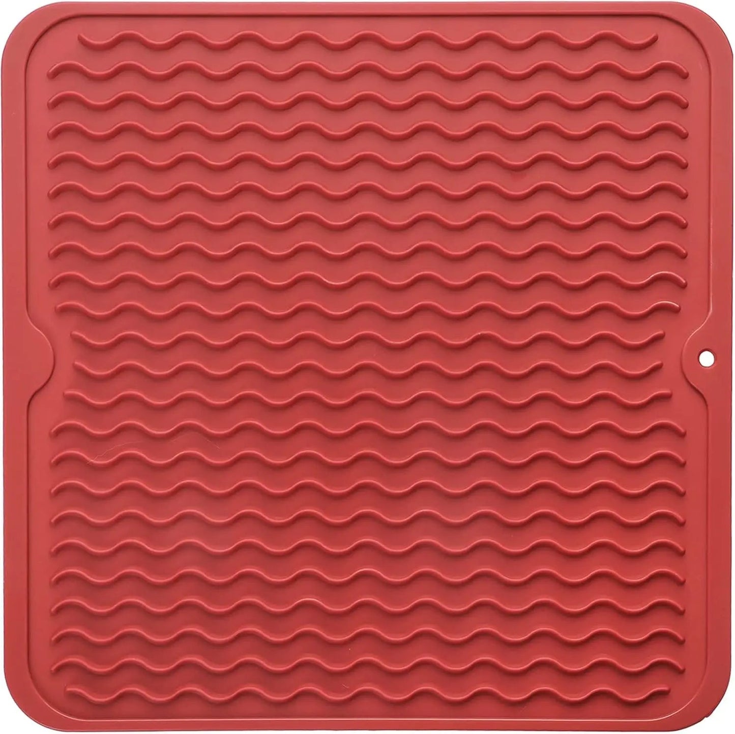 Dish Drying Mat Ribbed Drainage Heat-Resistant Silicone