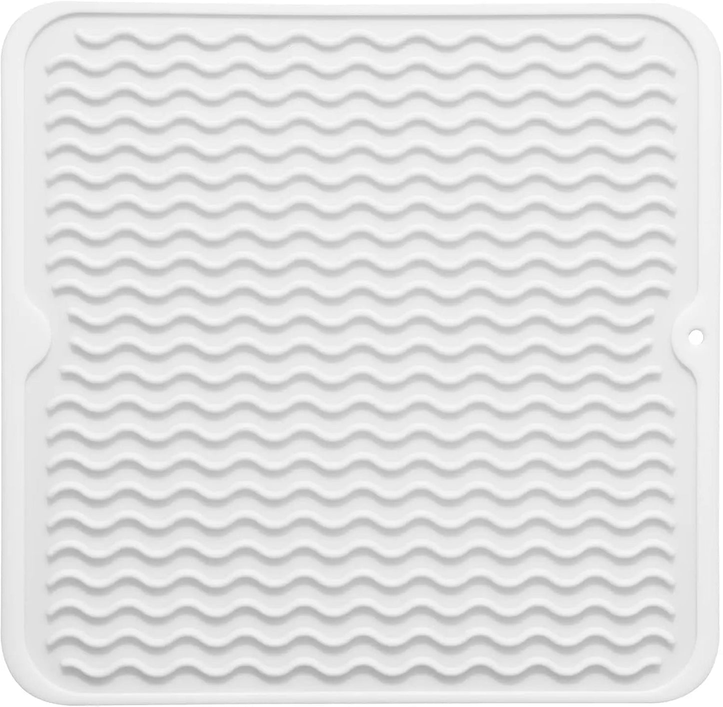 Dish Drying Mat Ribbed Drainage Heat-Resistant Silicone