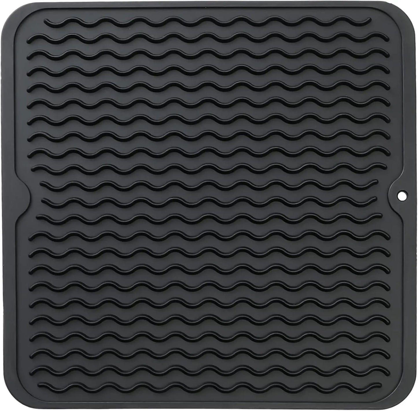 Dish Drying Mat Ribbed Drainage Heat-Resistant Silicone