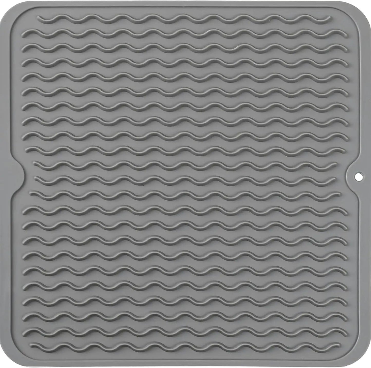 Dish Drying Mat Ribbed Drainage Heat-Resistant Silicone