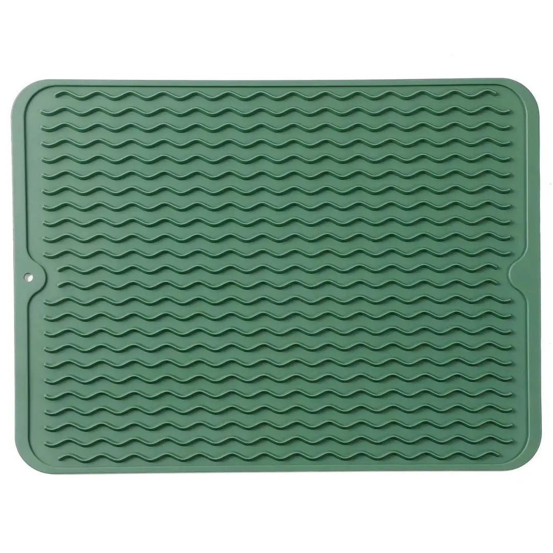 Dish Drying Mat Ribbed Drainage Heat-Resistant Silicone