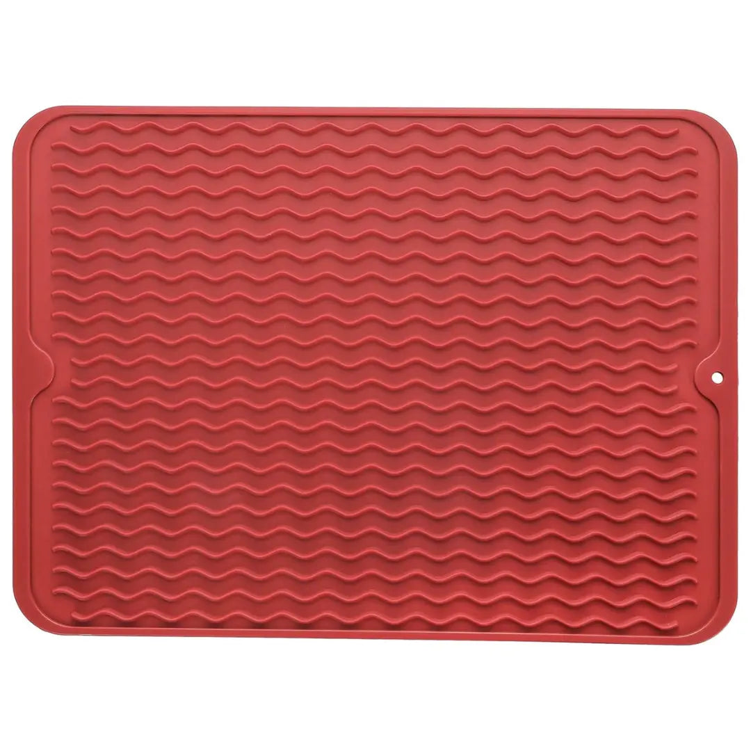Dish Drying Mat Ribbed Drainage Heat-Resistant Silicone