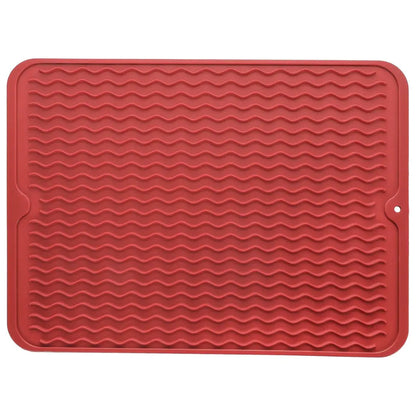 Dish Drying Mat Ribbed Drainage Heat-Resistant Silicone