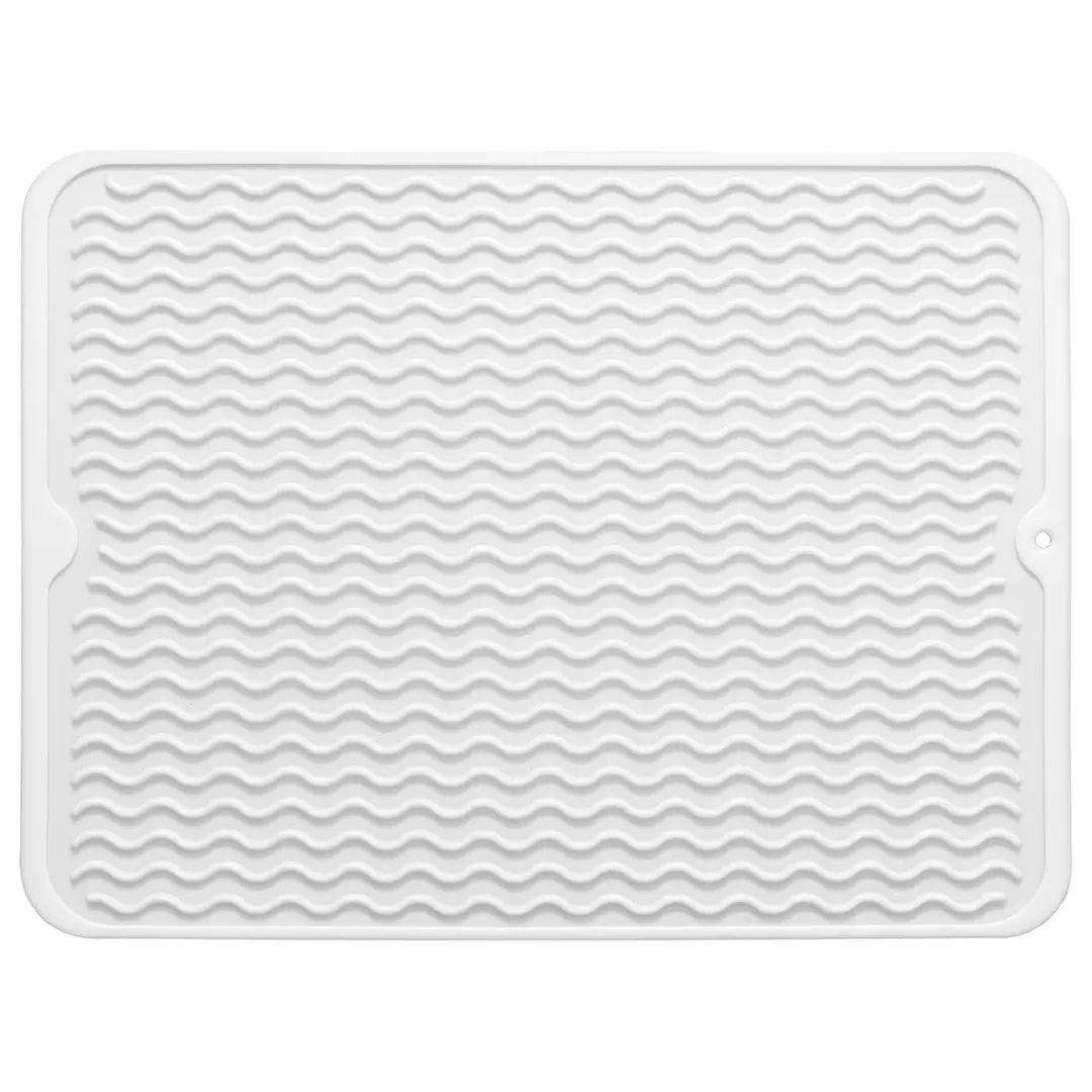 Dish Drying Mat Ribbed Drainage Heat-Resistant Silicone