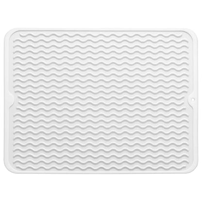 Dish Drying Mat Ribbed Drainage Heat-Resistant Silicone