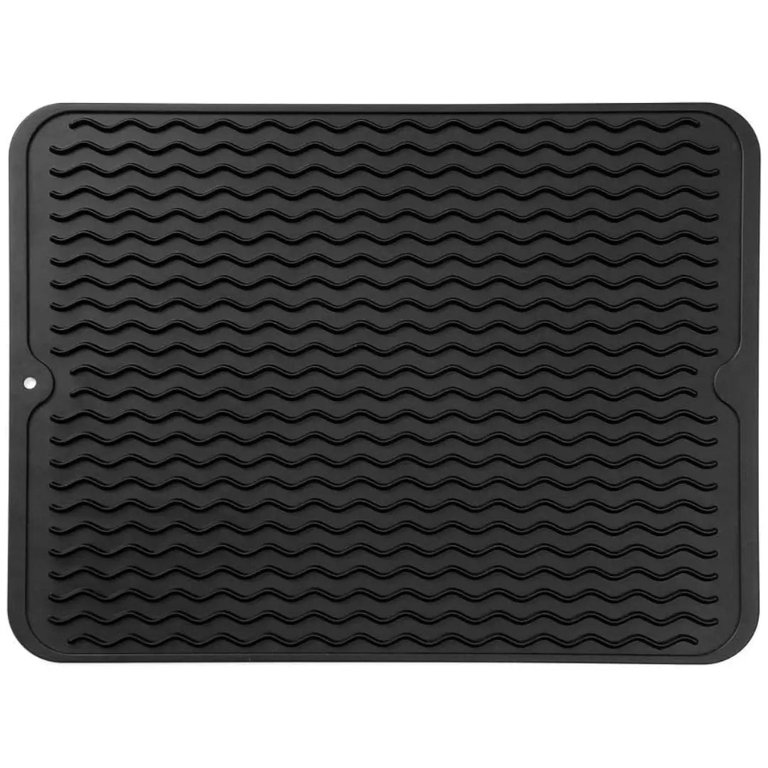 Dish Drying Mat Ribbed Drainage Heat-Resistant Silicone