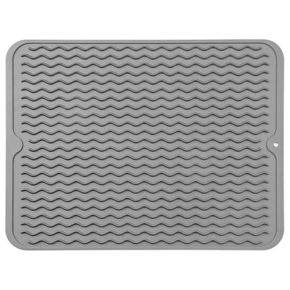 Dish Drying Mat Ribbed Drainage Heat-Resistant Silicone