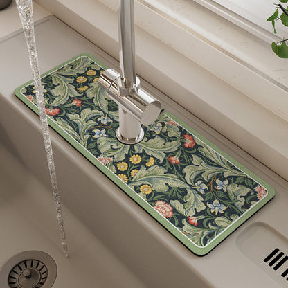 Dish Drying Mat Ultra Absorbent Non-Slip Faucet Cutout