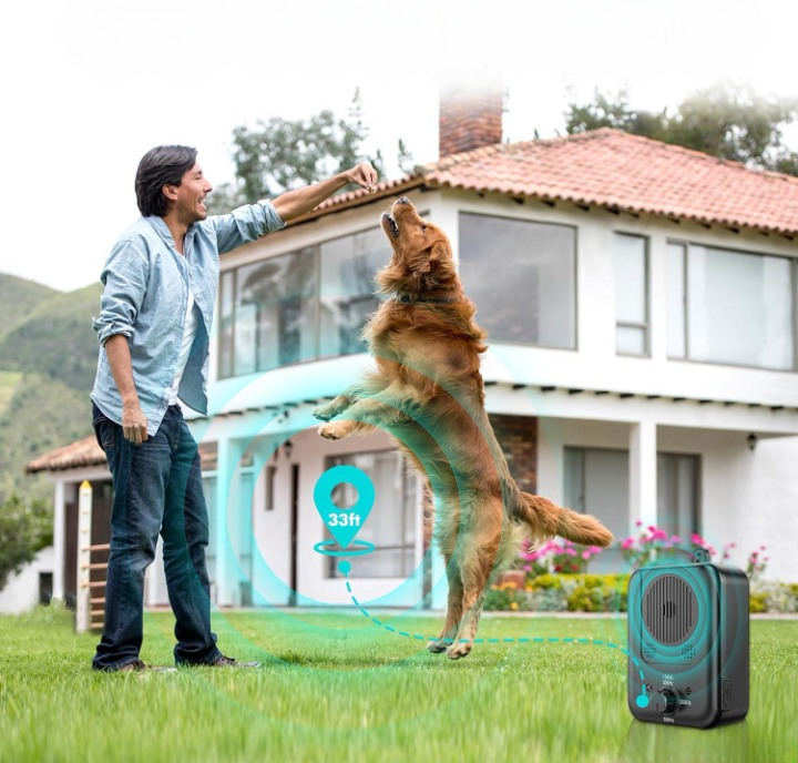 Dog Bark Control Device Ultrasonic Adjustable Frequency Rechargeable