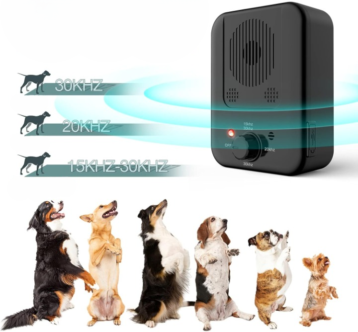 Dog Bark Control Device Ultrasonic Adjustable Frequency Rechargeable